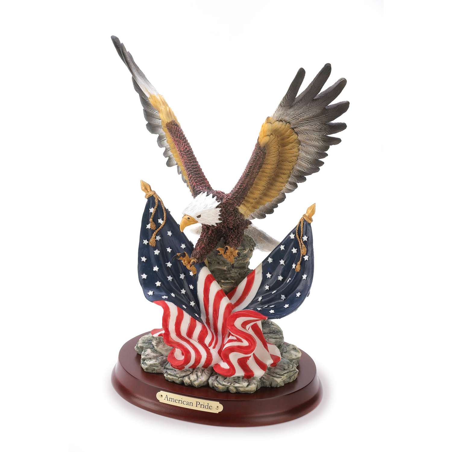  Accent Plus 9.375 In. H X 4.25 In. W X 7 In. L Multicolored Poly Resin American Pride Eagle Figurine