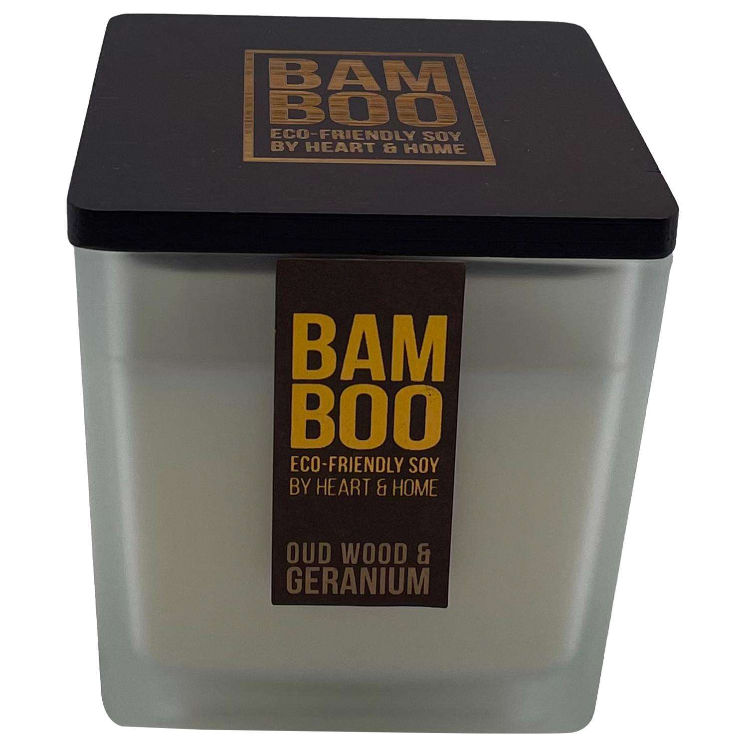  Bamboo Home Fragrance White Oud Wood & Geranium Scent Candle