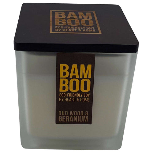  Bamboo Home Fragrance White Oud Wood & Geranium Scent Candle