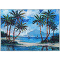  Olivia's Home 22 In. W X 32 In. L Multicolored Tropical Island Palms Polyester Accent Rug