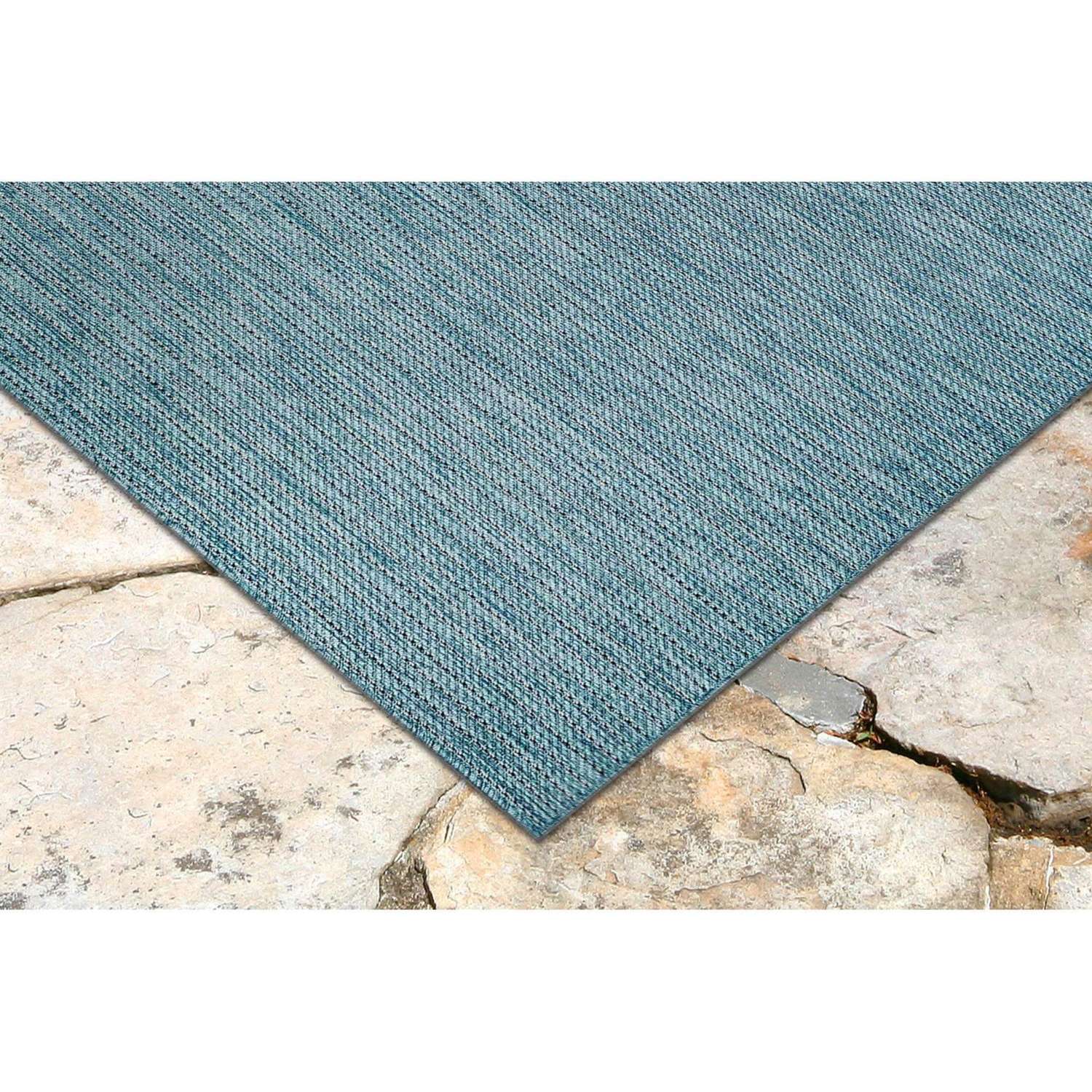  Liora Manne 6.5 Ft. W X 9.33 Ft. L Blue Texture Stripe Polypropylene Accent Rug
