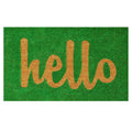  Home & More 1.42 W X 2.42 L Green Hello Script Coir Door Mat