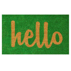  Home & More 1.42 W X 2.42 L Green Hello Script Coir Door Mat
