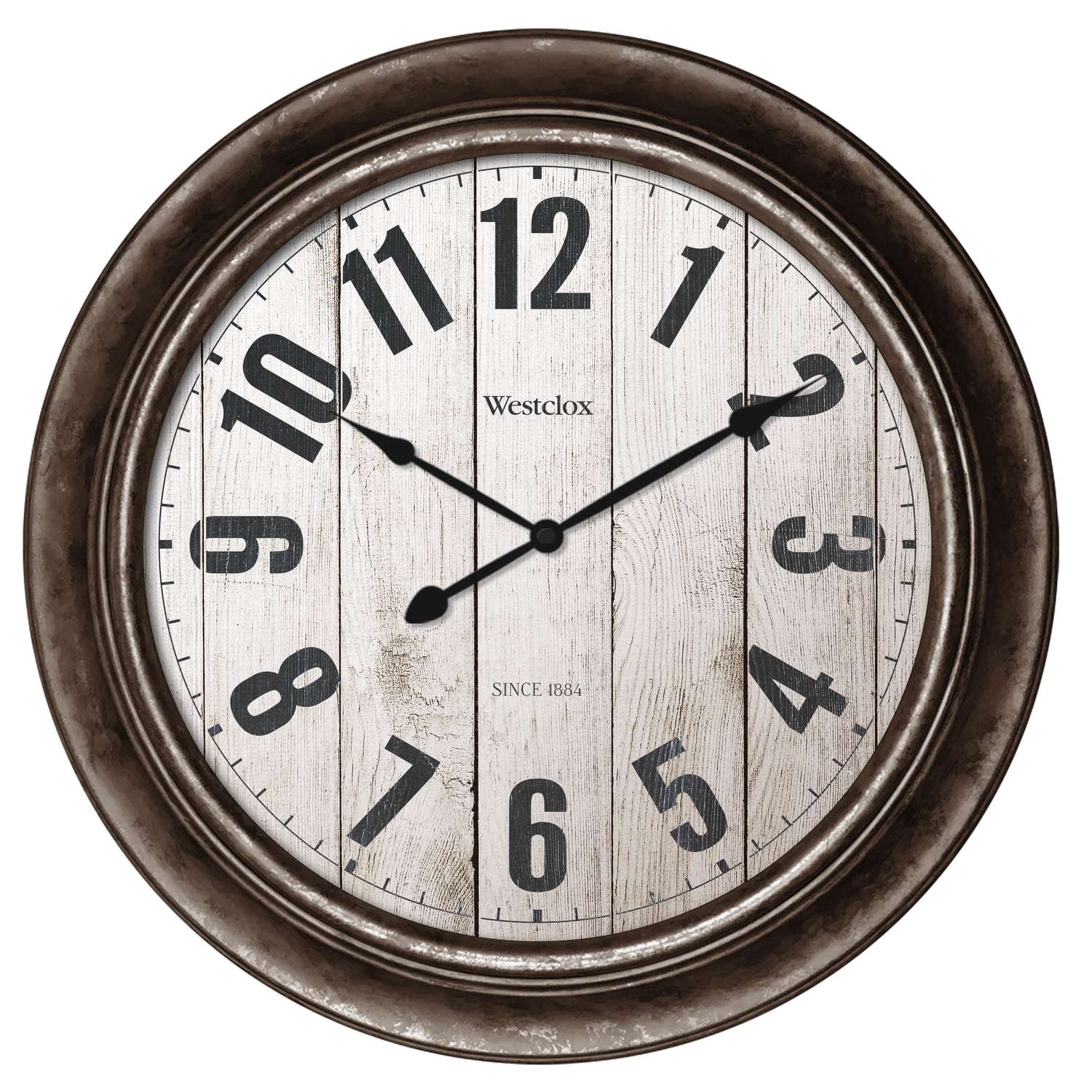  Westclox 15-1/2 In. L X 15-1/2 In. W Indoor Classic Analog Wall Clock Glass/Plastic Brown