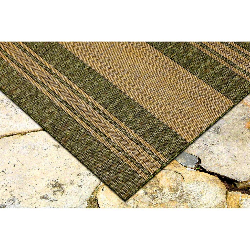  Liora Manne 4.83 Ft. W X 7.5 Ft. L Green Stripe Polypropylene Accent Rug