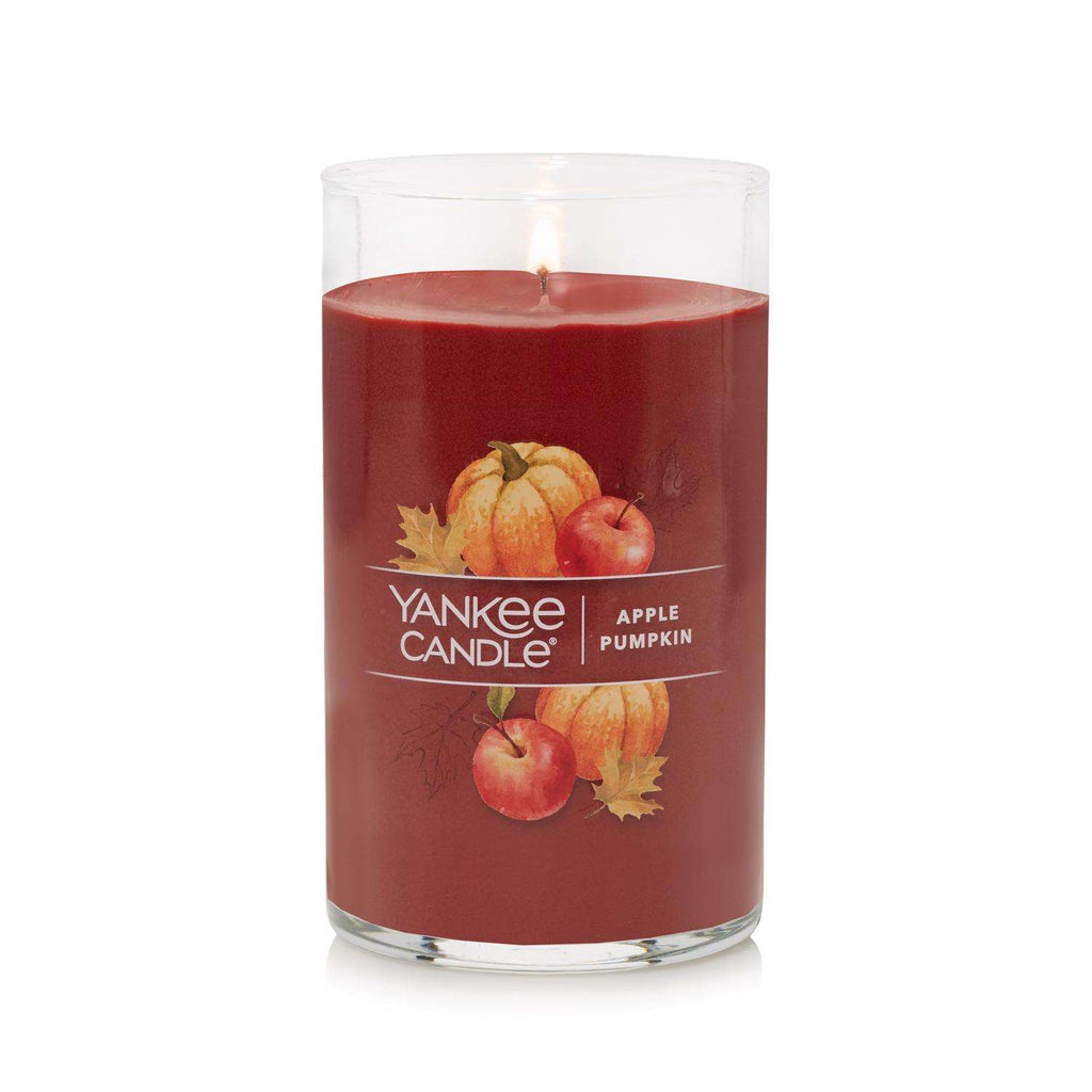  Yankee Candle Signature Red Apple Pumpkin Scent Pillar Candle 14.25 Oz