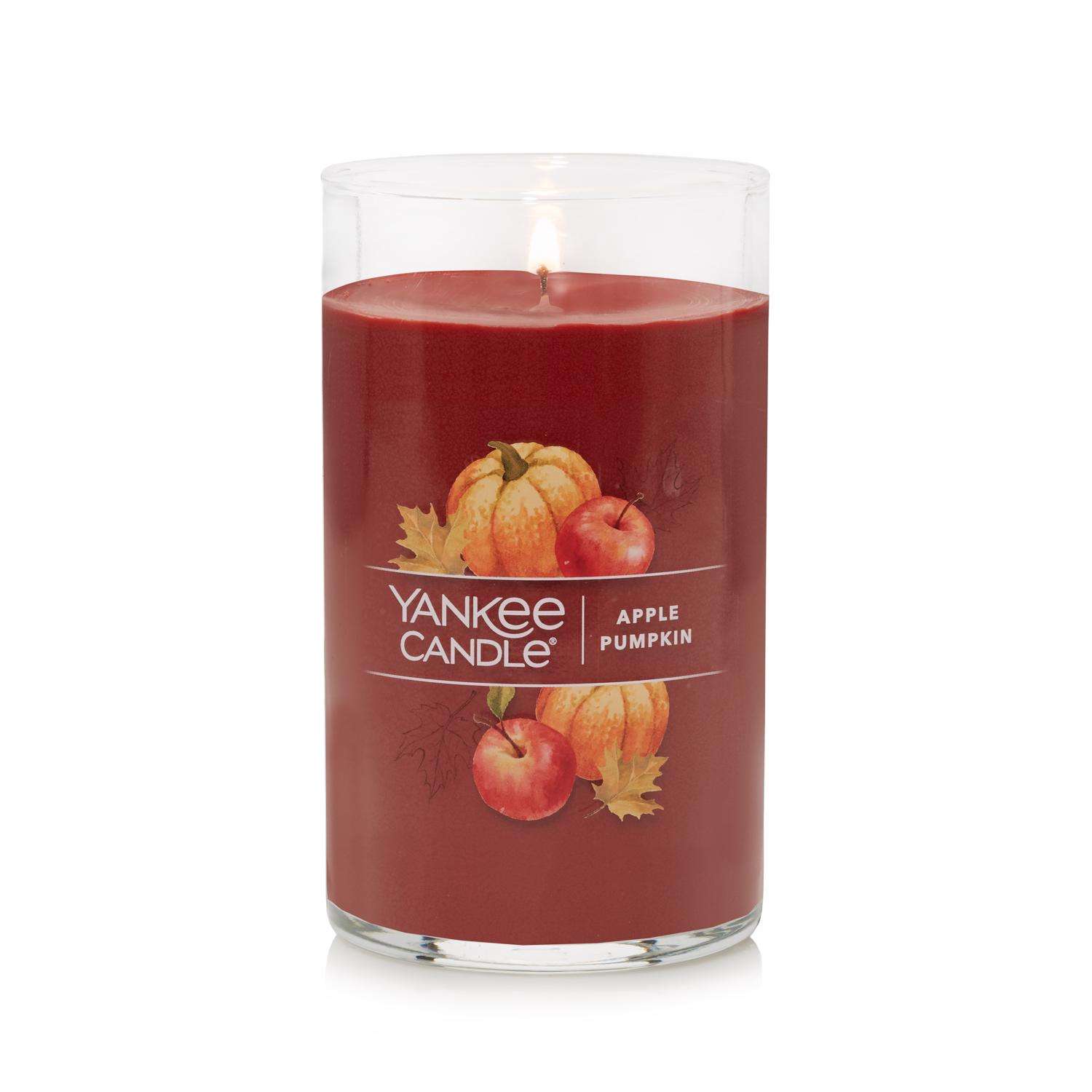  Yankee Candle Signature Red Apple Pumpkin Scent Pillar Candle 14.25 Oz