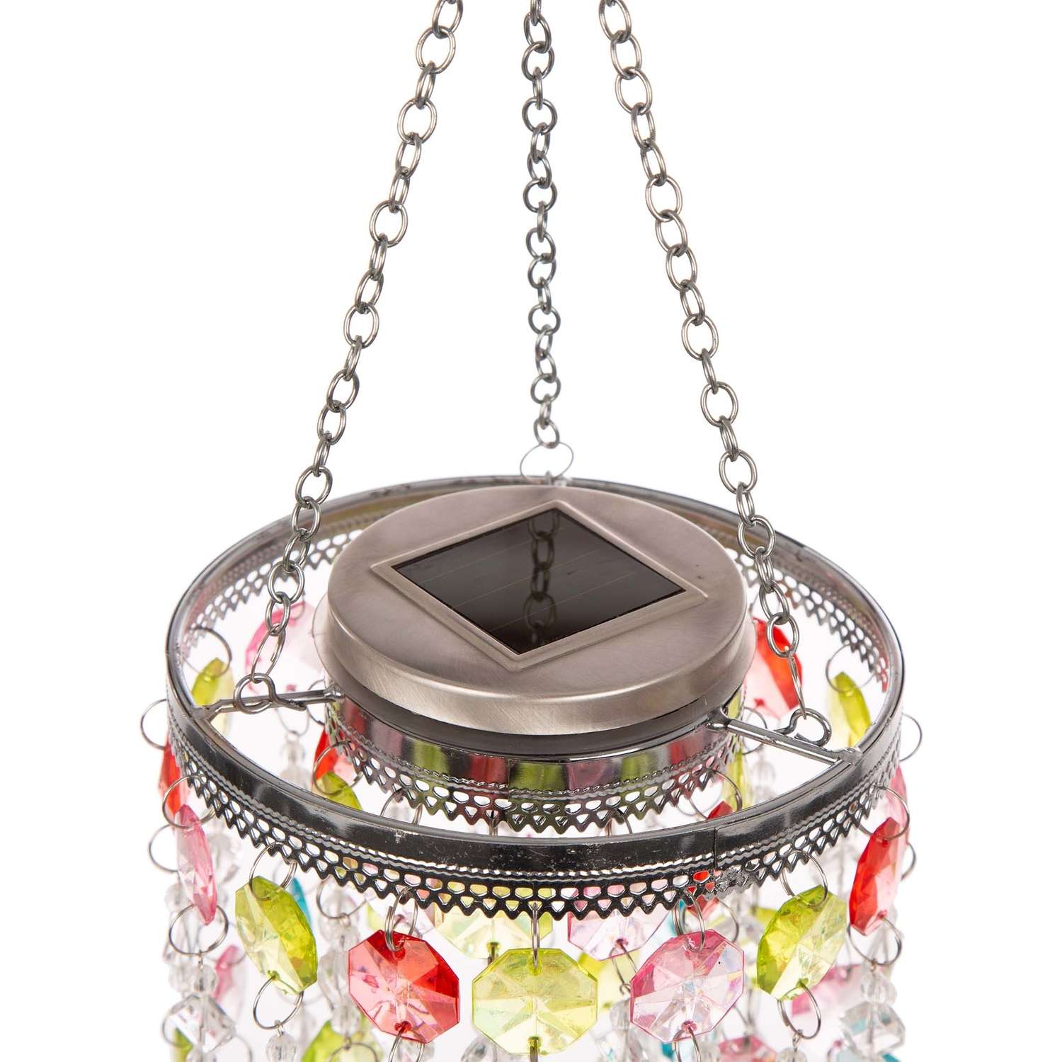  Glitzhome 18.75 In. H X 5.5 In. W X 5.5 In. L Multicolored Acrylic/Iron Solar Lighted Hanging Decor