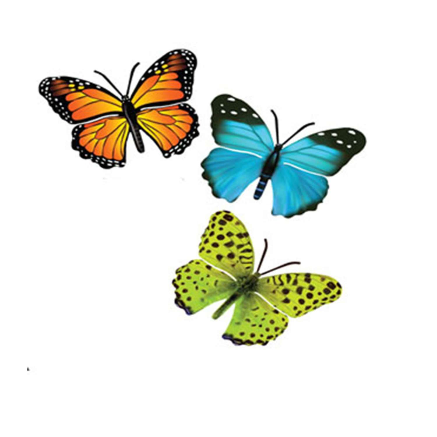  Next Innovations Butterflies 6.5 In. H X 1 In. W X 8 In. L Gloss Steel Wall Decor