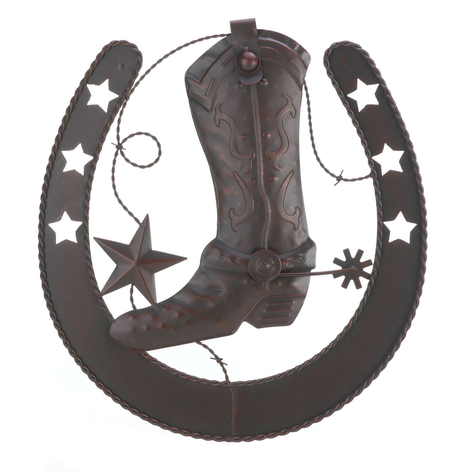  Accent Plus .10 In. H X 14.25 In. W X 15.75 In. L Stars & Spurs Iron Wall Decoration