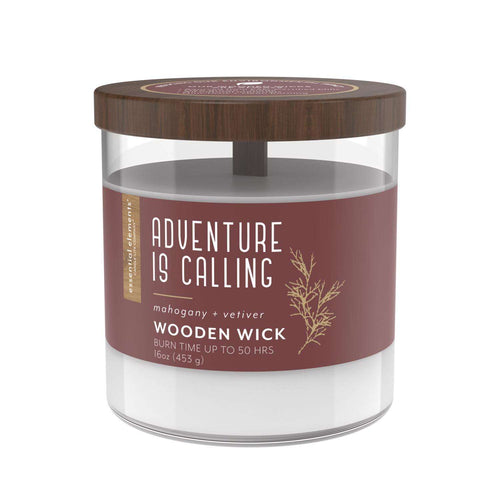  Candle-Lite Essential Elements White Mahogany/Veviter Scent Candle 16 Oz