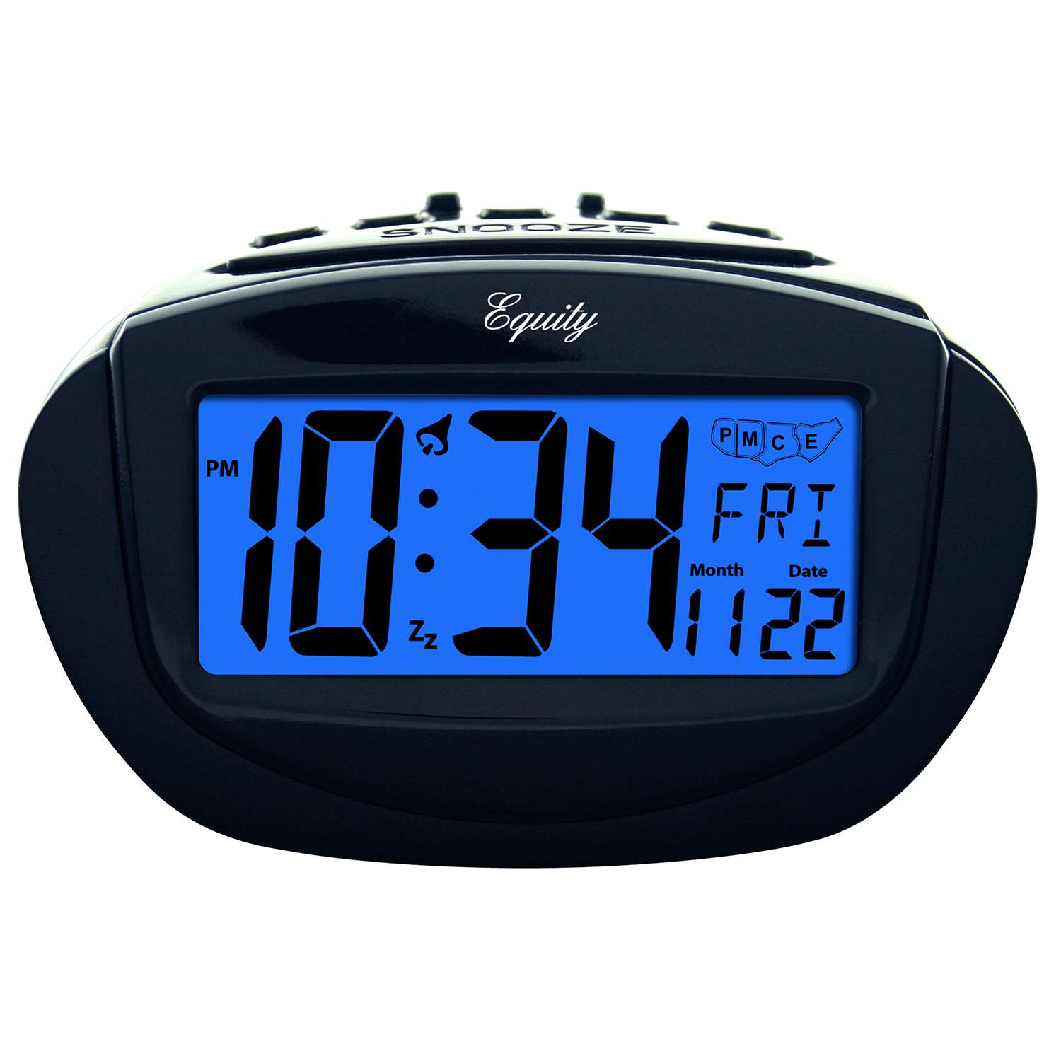  La Crosse Technology Equity 2.75 In. Black Alarm Clock LCD Battery Operated