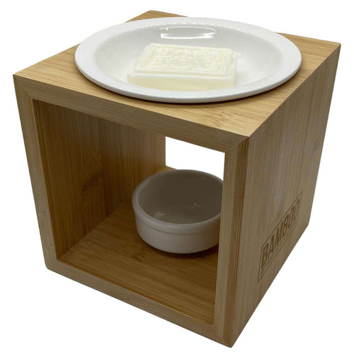  Bamboo Home Fragrances Light Wood & White Ceramic N/A Scent Candle Wax Warmer