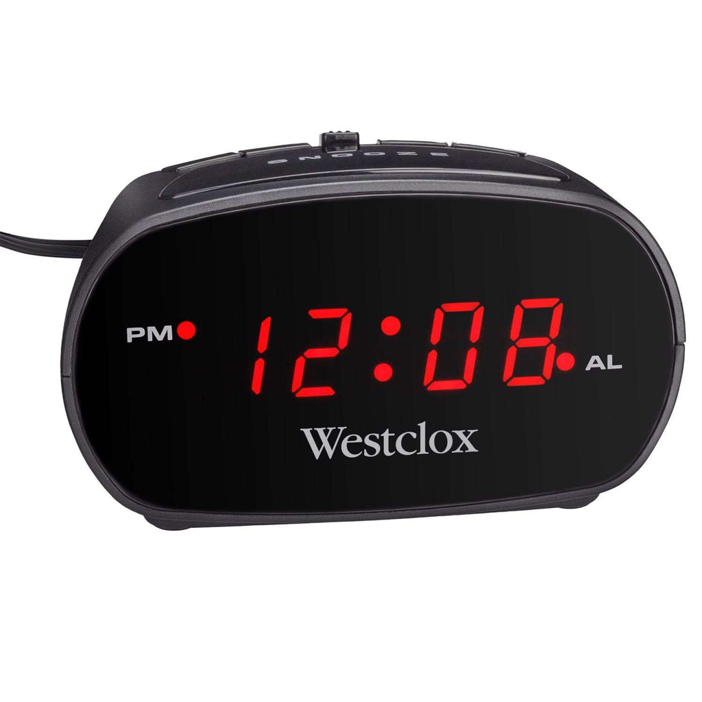  Westclox Black Alarm Clock Digital Plug-In