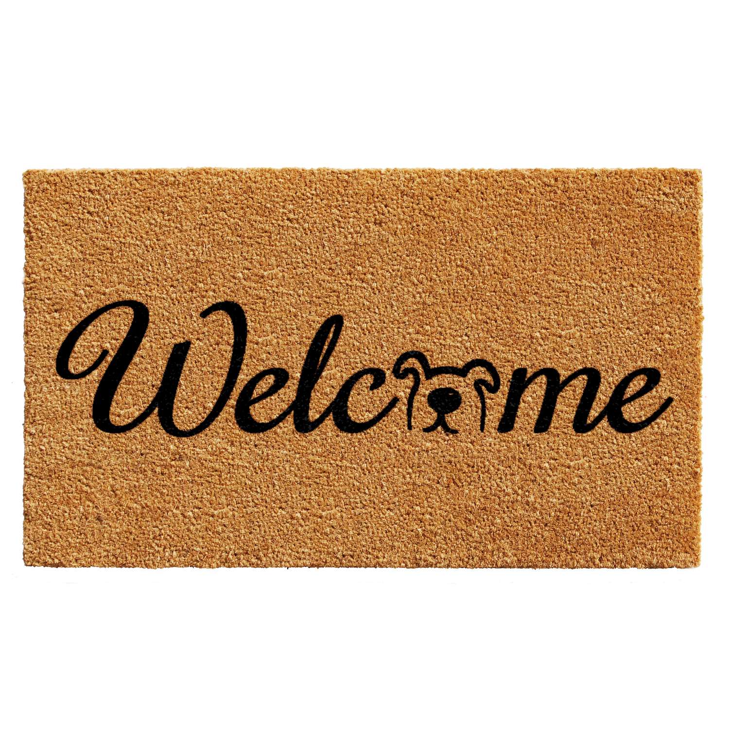  Home & More 1.42 W X 2.42 L Multi-color Doggie Welcome Coir Door Mat