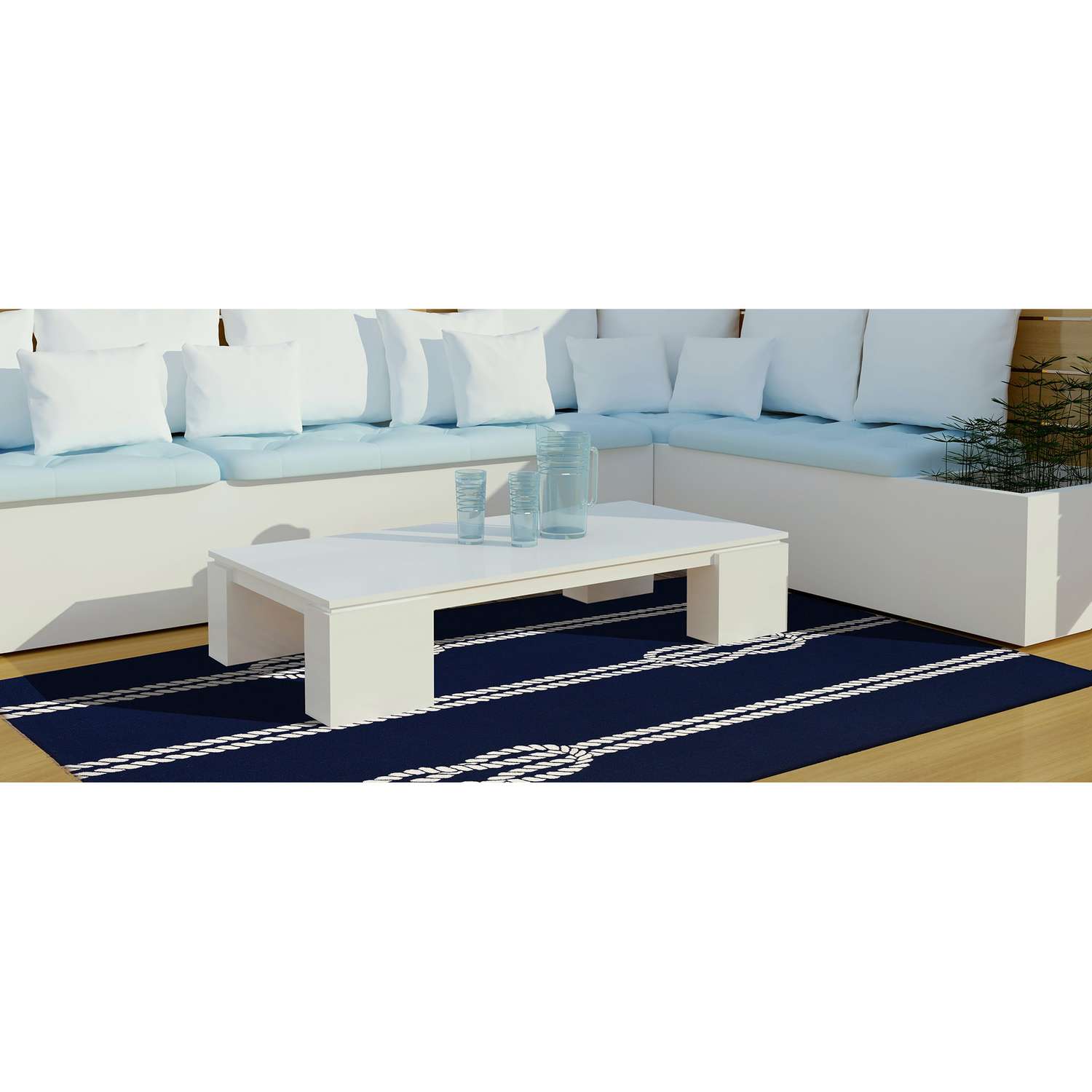  Liora Manne Capri 3.5 Ft. W X 5.5 Ft. L Navy Blue Casual Polyester Accent Rug