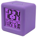  La Crosse Technology Equity 3.25 In. Purple Soft Cube Alarm Clock LCD Battery Operated