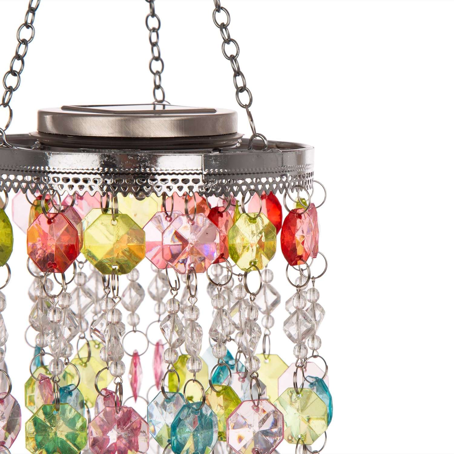  Glitzhome 18.75 In. H X 5.5 In. W X 5.5 In. L Multicolored Acrylic/Iron Solar Lighted Hanging Decor