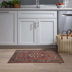  Gel Pro NeverMove Esther 24 In. W X 34 In. L Vintage Red Tribal Polyester Floor Mat