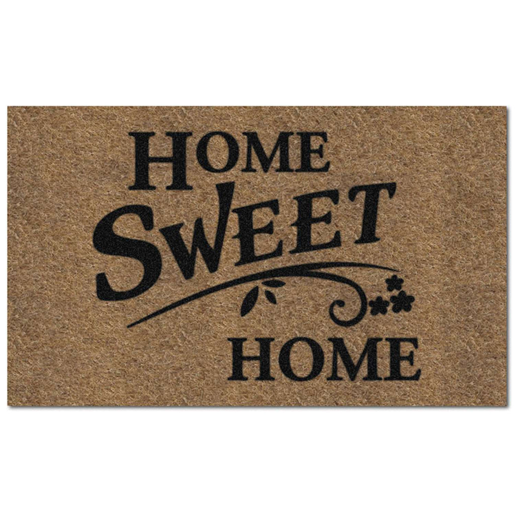  Americo Home Flocked KoKo 18 In. W X 30 In. L Black/Tan Home Sweet Home Entrance Mat