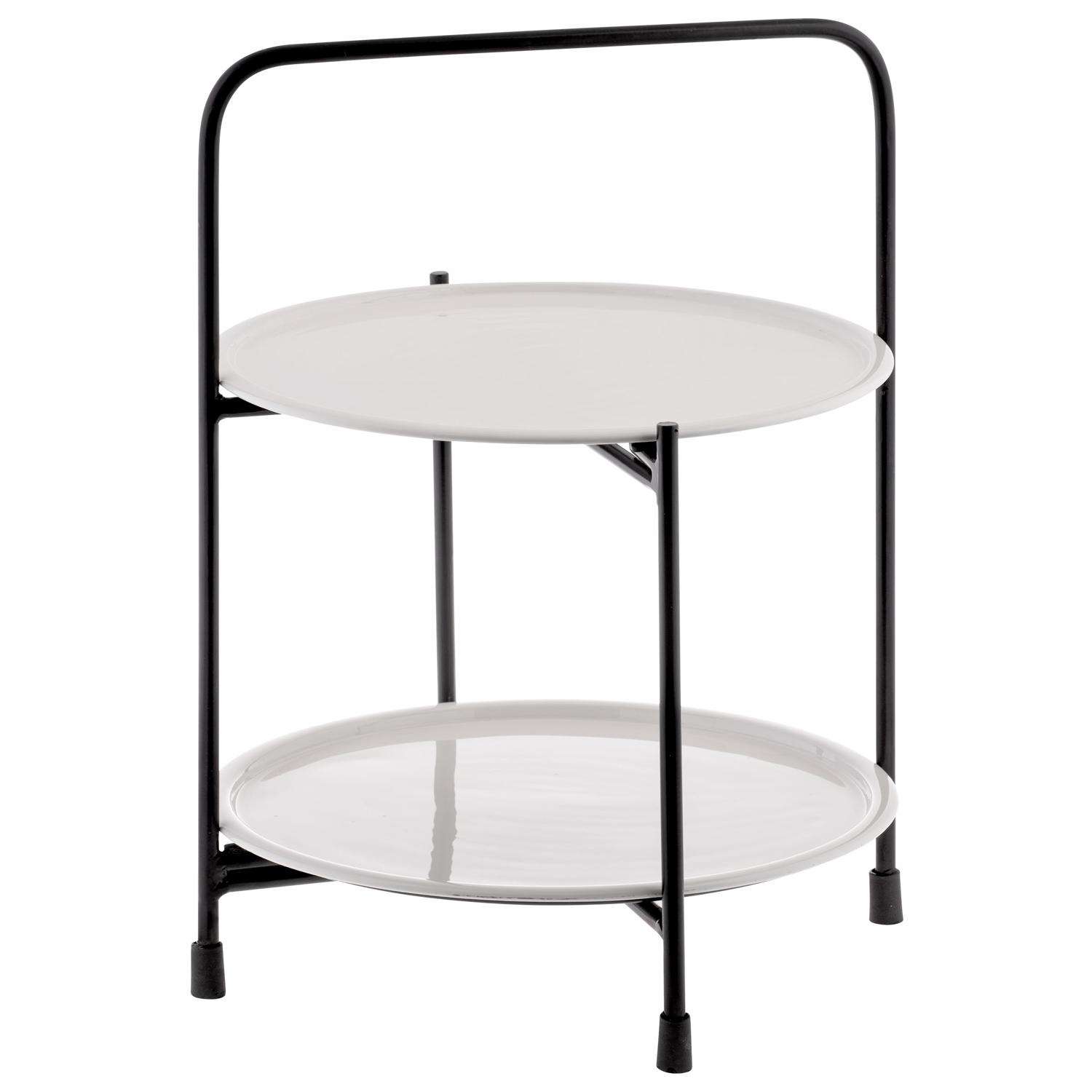  Karma Gifts 15.25 In. H X 11.5 In. W X 11.5 In. L Black/White Metal Tray Stand