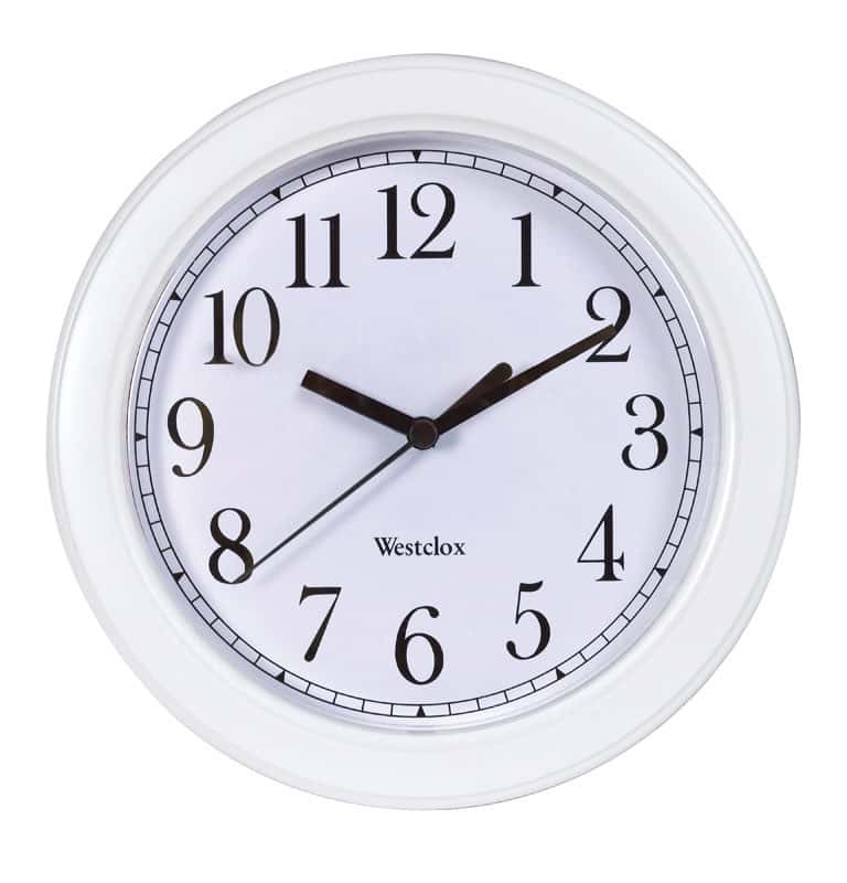  Westclox 8.5 In. L X 8.5 In. W Indoor Classic Analog Wall Clock Glass/Plastic White