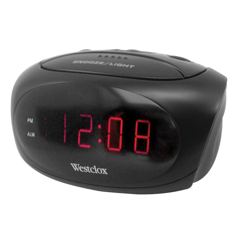  Westclox 0.6 In. Black Alarm Clock LED Plug-In