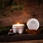  The Rustic House Silver Evergreen/Embers Scent Travel Candle 4 Oz