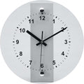  Tempus 10.5 In. L X 10.5 In. W Indoor Contemporary Analog Wall Clock Chrome/Glass Silver