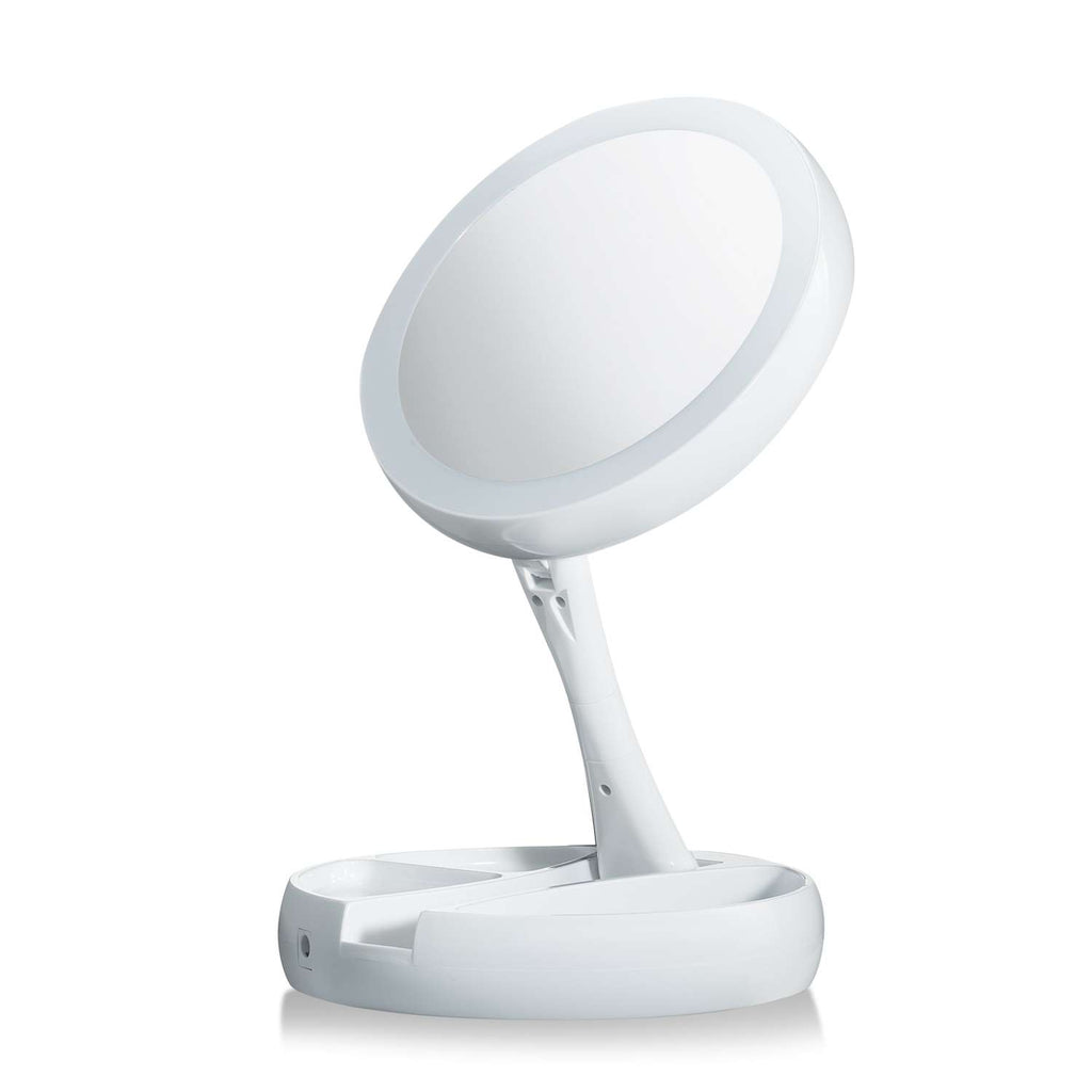  My Foldaway As Seen On TV 13 In. H X 6-1/4 In. W White Plastic Folding LED Mirror