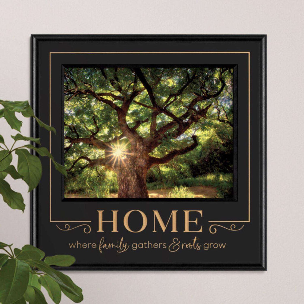  P. Graham Dunn 19.25 In. H X 1 In. W X 19.25 In. L Black MDF Home Where Family Gathers & Roots Grow