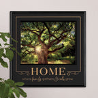  P. Graham Dunn 19.25 In. H X 1 In. W X 19.25 In. L Black MDF Home Where Family Gathers & Roots Grow