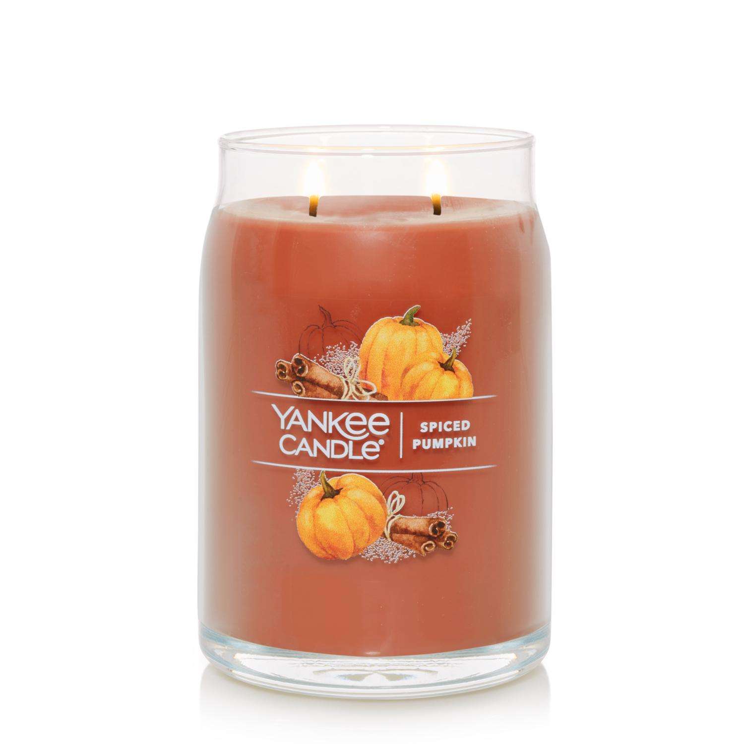  Yankee Candle Signature Orange Spiced Pumpkin Scent Candle Jar 20 Oz