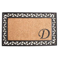  Calloway Mills Versailles Monogram 1.83 W X 3 L Black/Brown Rectangular Coir Door Mat