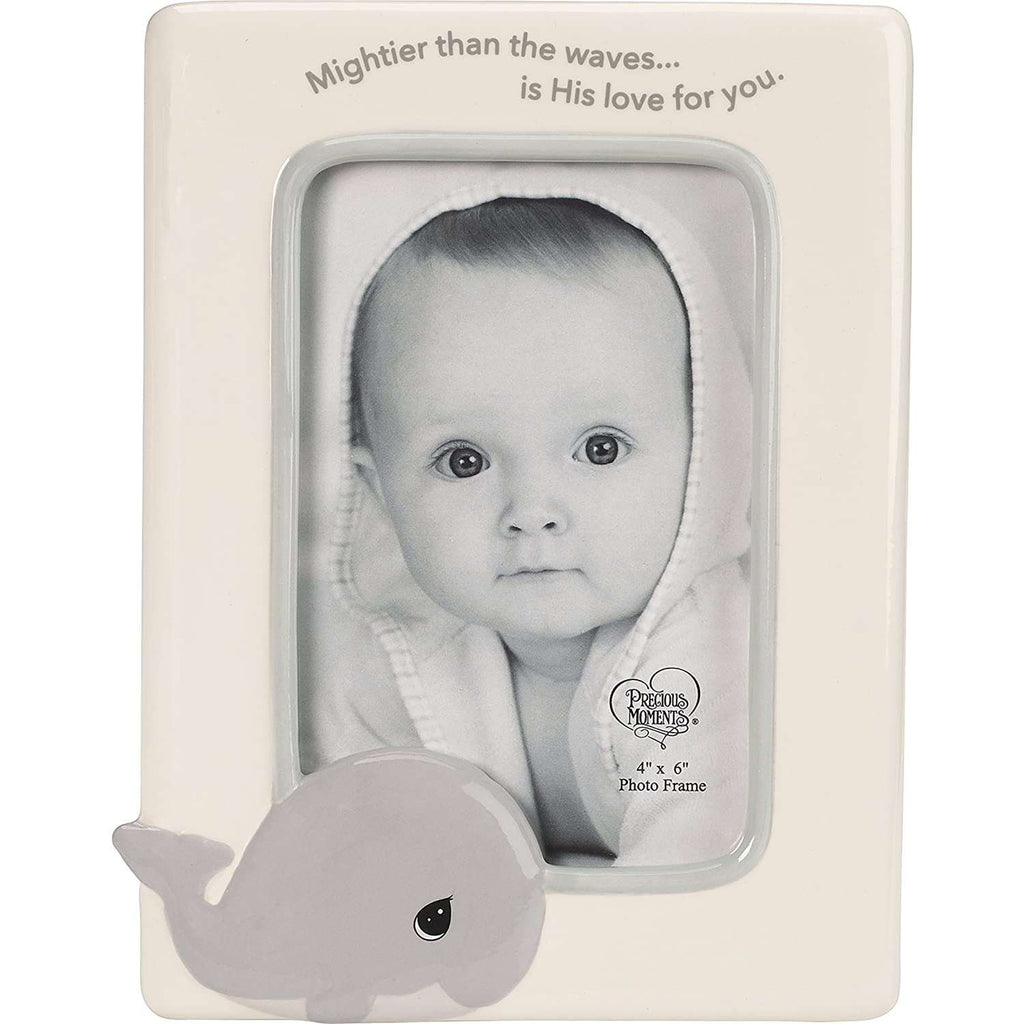  Precious Moments White Ceramic Photo Frame 8.25 In. H