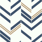  RoomMates 20.5 In. W X 16.5 Ft. L Chevron Blue Stripe Vinyl Peel And Stick Wallpaper