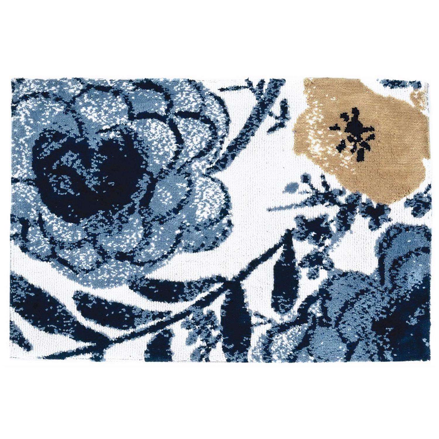  Simple Spaces 21 In. W X 33 In. L Multicolored Blue Yonder Carnation Polyester Rug