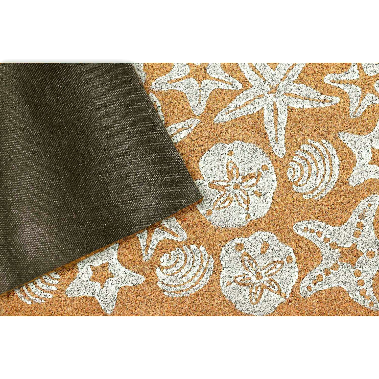 Liora Manne Natura 2 W X 3 L Natural/White Shells Coir Door Mat