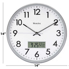  Westclox 14 In. L X 14 In. W Indoor Classic Analog Wall Clock Glass/Plastic Silver/White