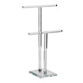  Tripar 14.5 In. H X 5.4 In. W X 9.15 In. L Clear Glass/Metal Double T-Bar Jewelry Stand
