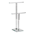  Tripar 14.5 In. H X 5.4 In. W X 9.15 In. L Clear Glass/Metal Double T-Bar Jewelry Stand