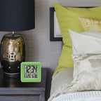  La Crosse Technology Equity 3.25 In. Green Soft Cube Alarm Clock LCD Battery Operated