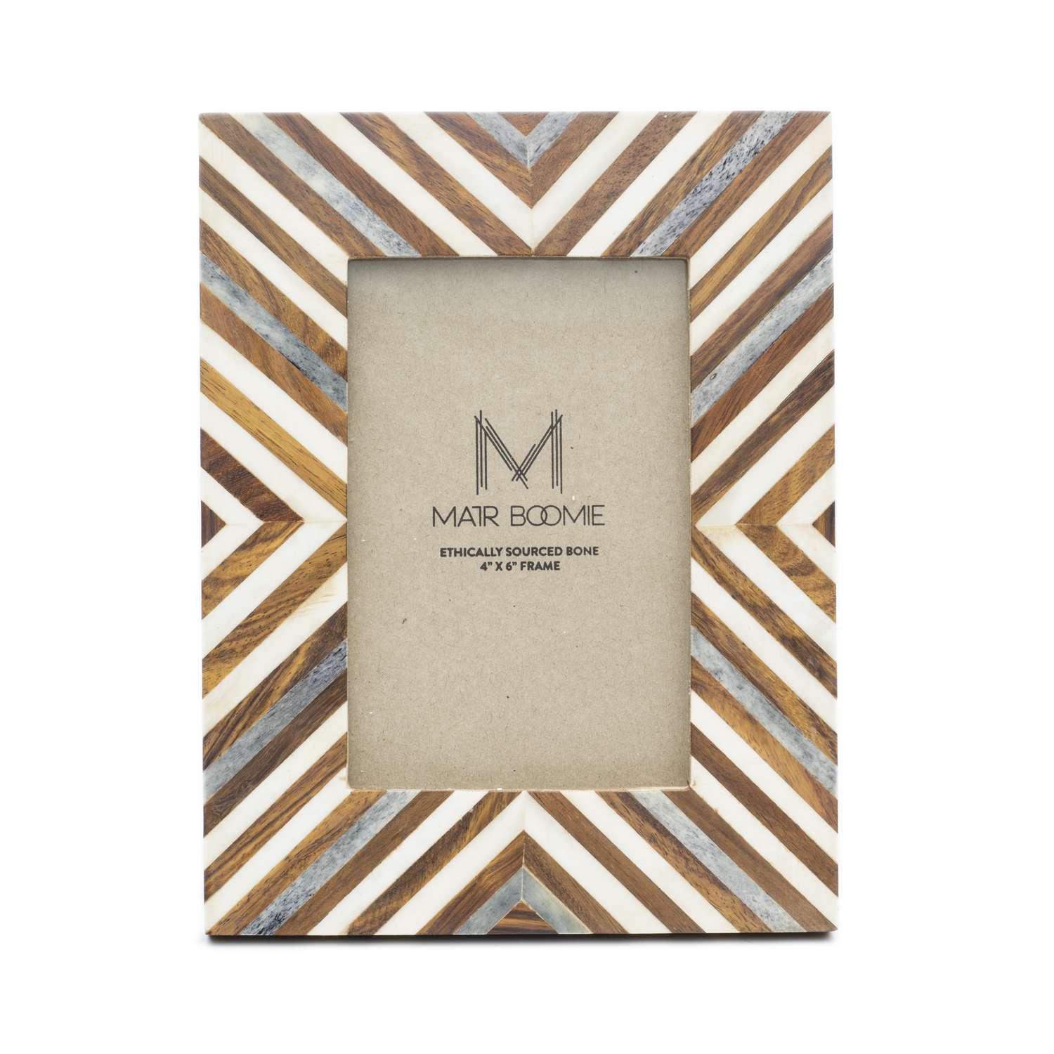  Matr Boomie Brown/White Stone Picture Frame 8.5 In. H X 6.5 In. W