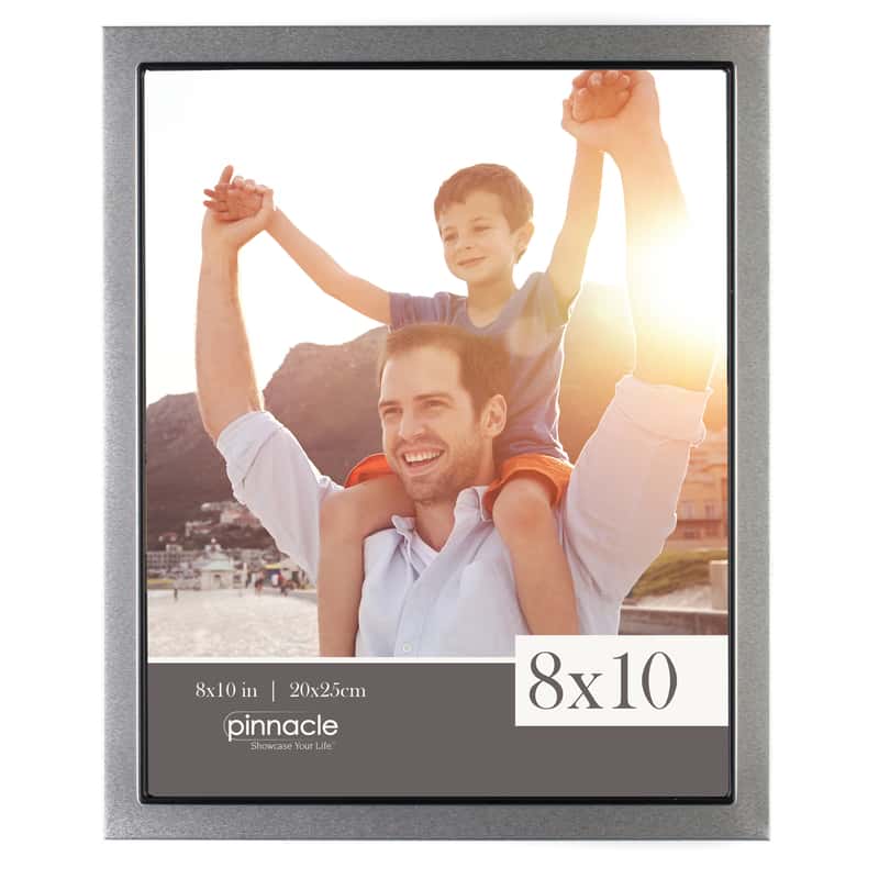  Pinnacle Satin Black/Silver Metal Picture Frame 10.9 In. H X 9 In. W