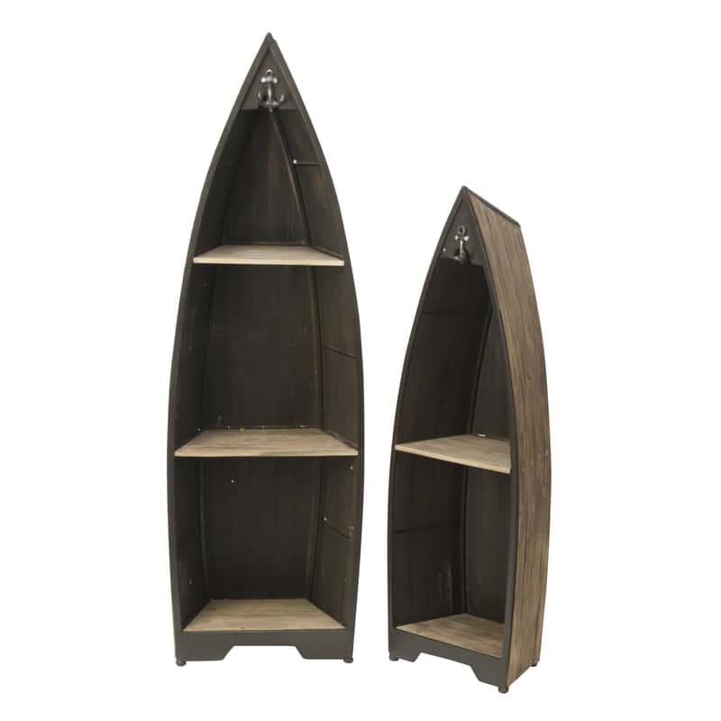  Tripar 50-1/2 In. H X 9-1/4 In. W X 16 In. L Natural Metal/Wood Decorative Shelving
