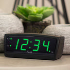  La Crosse Technology Equity 2 In. Black Alarm Clock LED Plug-In