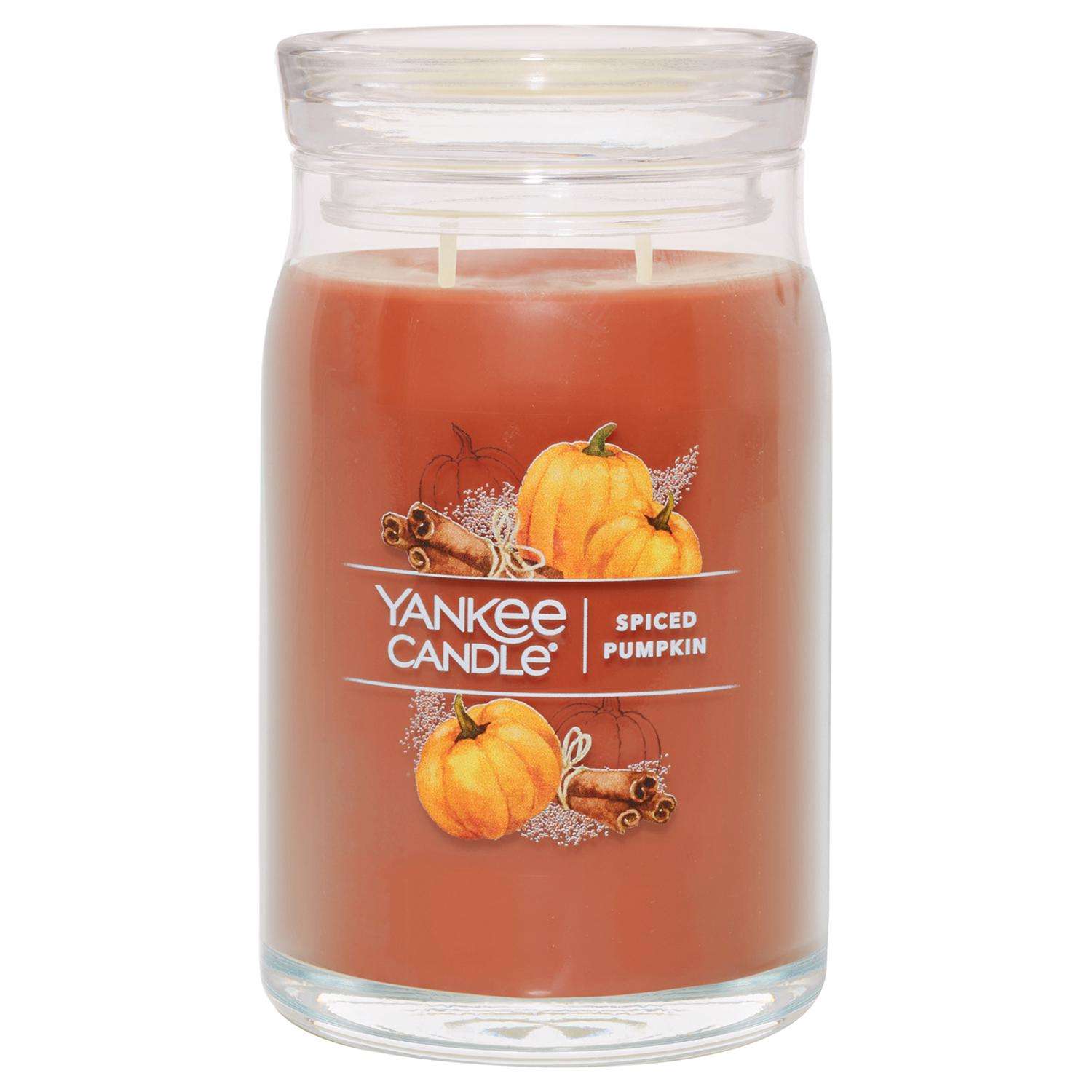  Yankee Candle Signature Orange Spiced Pumpkin Scent Candle Jar 20 Oz
