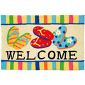  Jellybean 20 In. W X 30 In. L Multi-colored Flip Flop Welcome Accent Rug