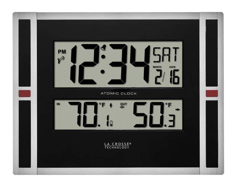  La Crosse Technology 11 In. L X 1.10 In. W Indoor And Outdoor Contemporary Digital Atomic Wall Clock
