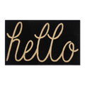 First Concept 18 In. W X 30 In. L Black Hello Coir Door Mat
